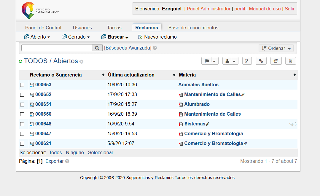 Reclamos