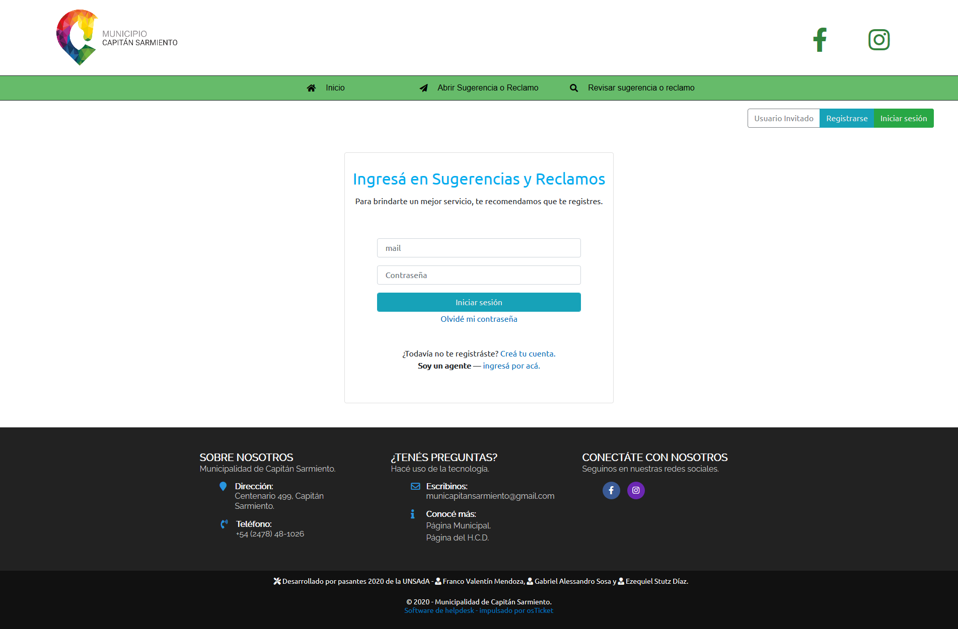 Suggestions and claims helpdesk