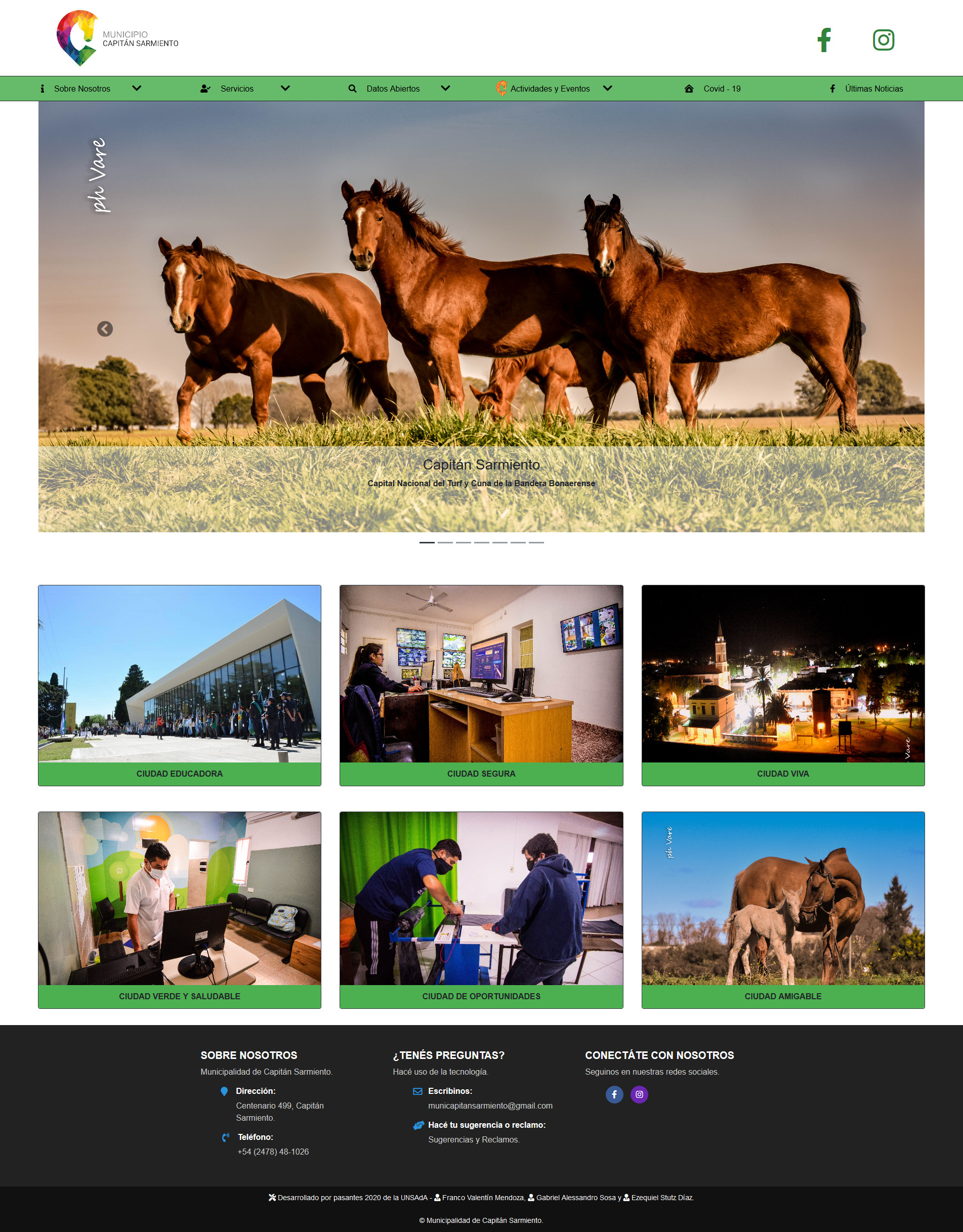 Website of Capitán Sarmiento